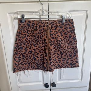 Free People Cheetah Mini Skirt Size 24